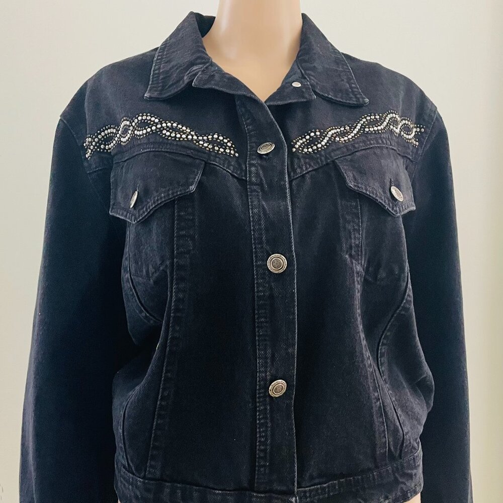 Bianca Maria Caselli Vintage Denim Jacket Black - Size Large